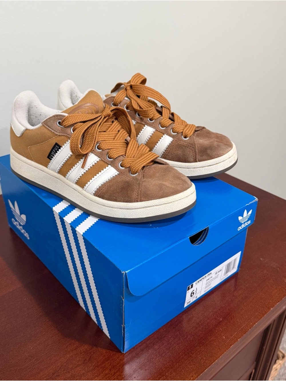 adidas Campus 00s Brown Suede/Canvas Sneakers with White Stripes